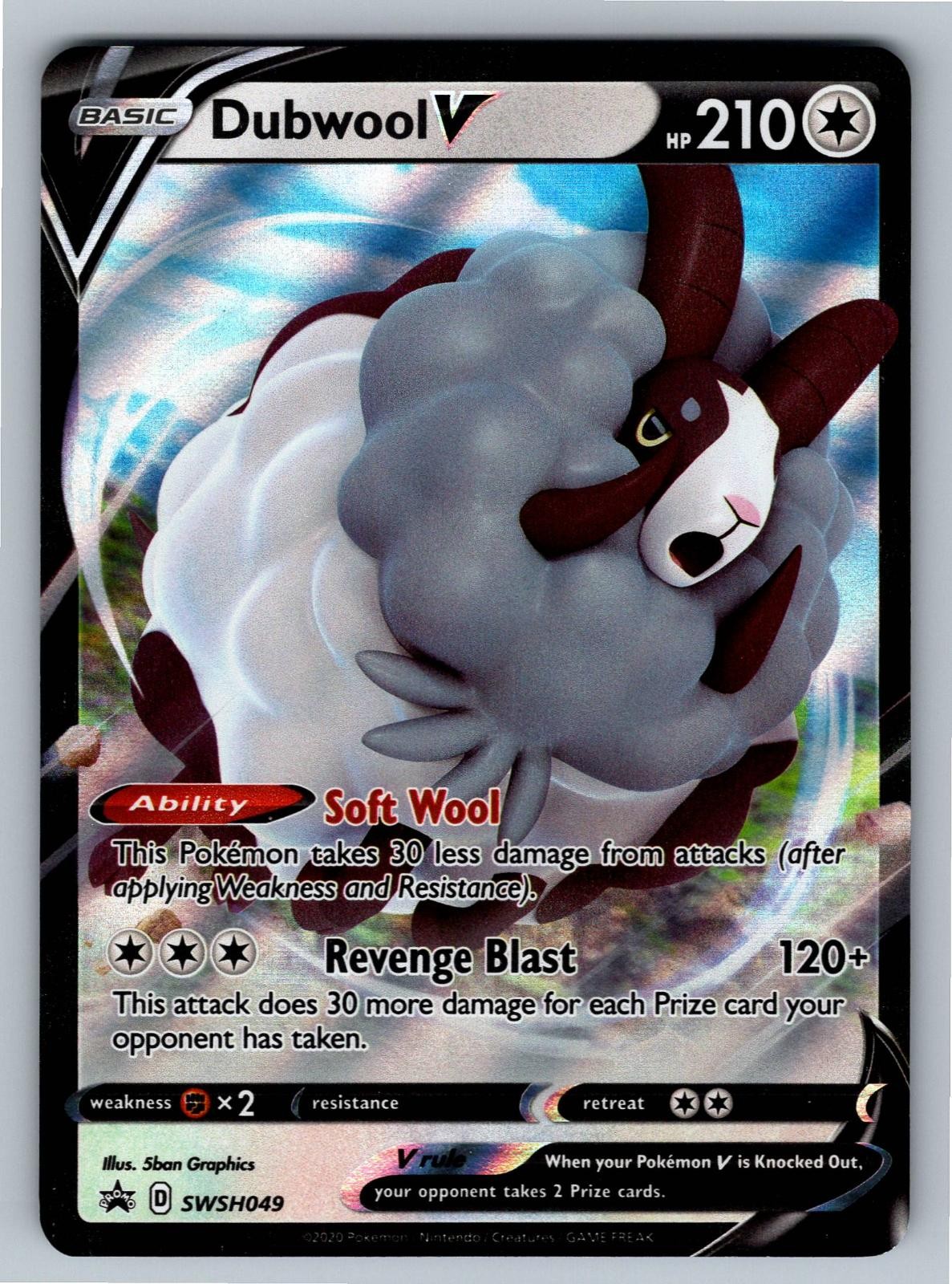 Dubwool V SWSH049 Holo Promo Sword & Shield Promo Pokemon Near Mint