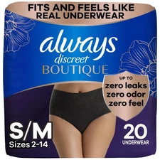 Boutique Incontinence and Postpartum Underwear for Women, Maximum Protection,...