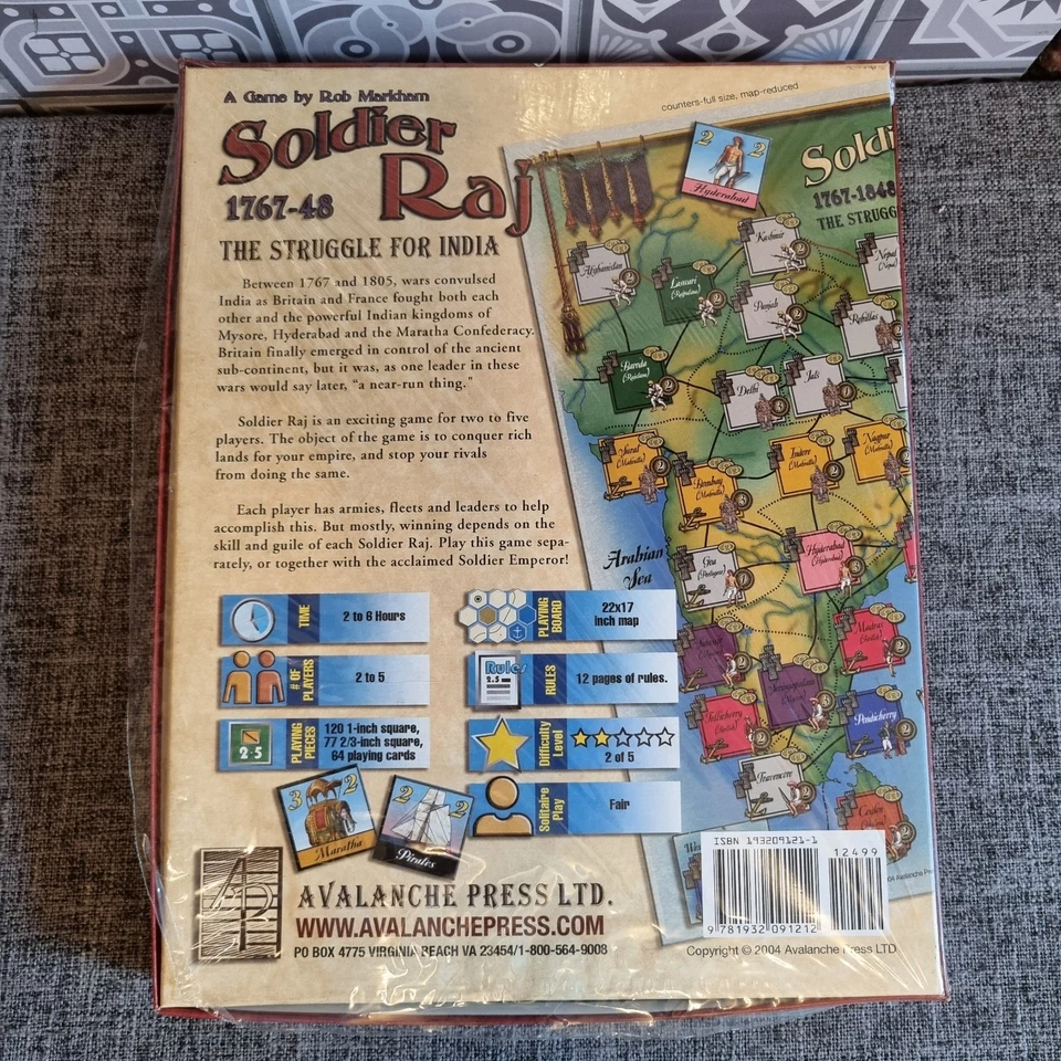 Soldier Raj: The Struggle for India - Avalanche Games Board Game - New & Sealed - Image 4 of 4