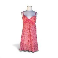 Oscar De La Renta Pink Tarel Kaleidoscope Sheer Nighty Sleepwear Sz. L