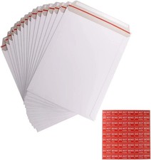 50 Pack 9X12 Inch Self Seal Photo Document Mailers Stay Flat White Cardboard Env