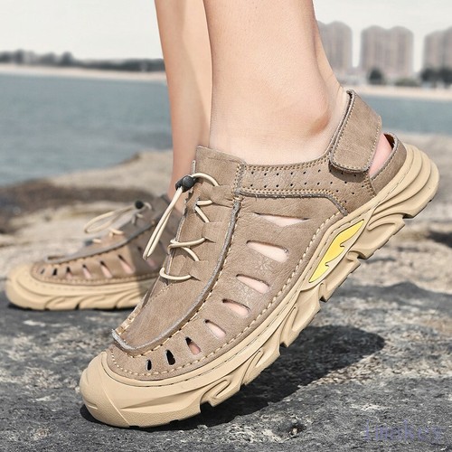 Mens Closed Toe Hollow Out Lace-up 