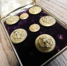 Seven Vintage Eagle With Anchor 7/8" Navy Brass Button WATERBURY BUTTON Co.  Exc