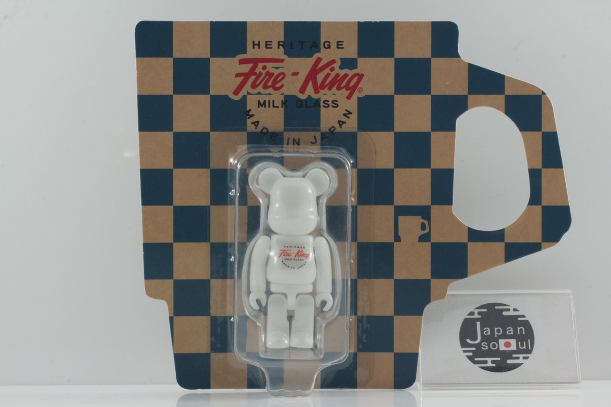 HERITAGE Fire-King MILK GLASS BE@RBRICK WHITE FIGURE MEDICOM TOY
