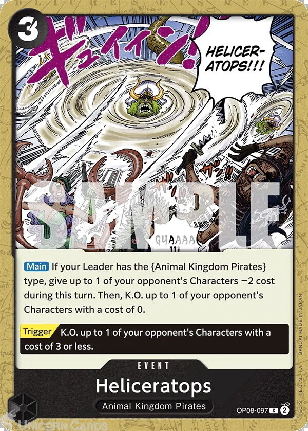 OP08-097 Heliceratops : Common English One Piece TCG Card : OP08: Two Legends