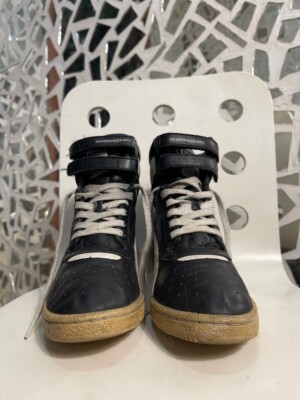 puma×mihara yasuhiroコラボスニーカーハイカット Puma Mihara Yasuhiro Ski Hi II Black Leather Wedge Sneakers