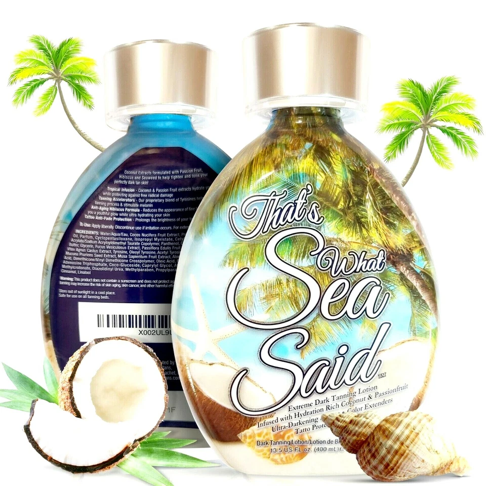 That's What Sea Said Coconut Tanning Bed Lotion Accelerator Indoor & Outdoor Tan - Image 2 of 4