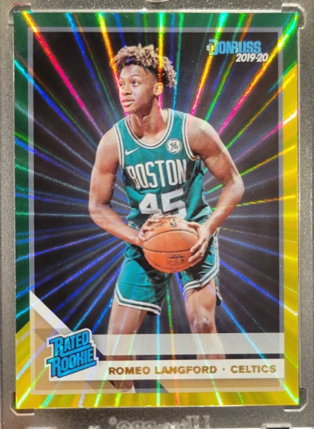 2019-20 Panini Donruss Romeo Langford Green Yellow Laser Rookie RC SP #213