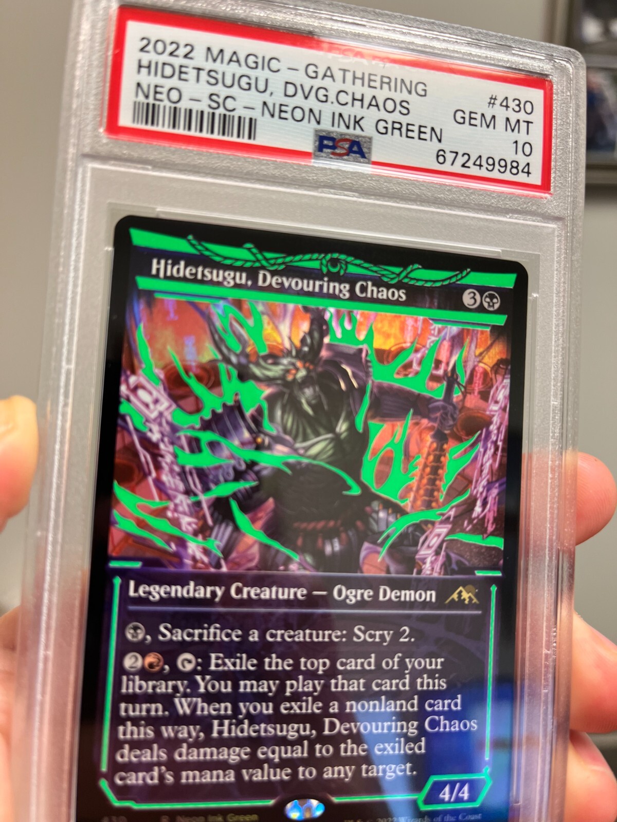 Hidetsugu, Devouring Chaos Neon Ink Green, MTG Kamigawa: Neon Dynasty ...
