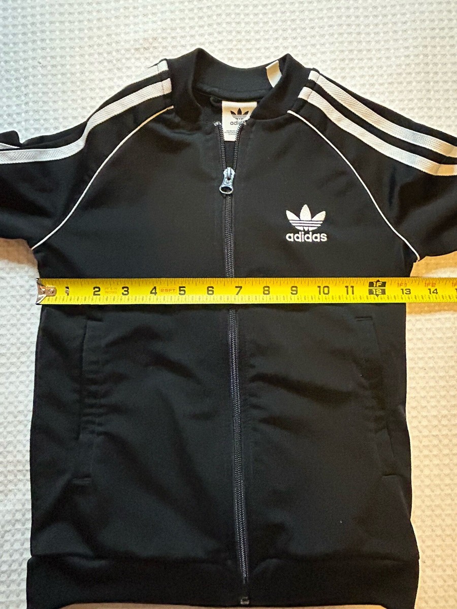 Adidas Track Jacket Youth XS - Black/White Stripes - Zip Up