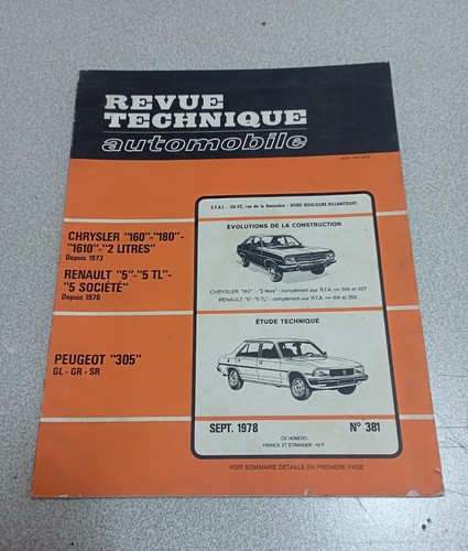 Revue Technique Automobile RTA Renault 9 & 11 GTX/TXE - Manuel D'atelier Occasion