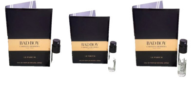 3 CAROLINA HERRERA Bad Boy Le Parfum EDP Eau de Parfum Sample Spray 1.5mL/0.05oz