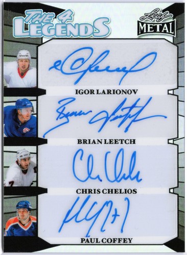 2025 Leaf Metal Legends Larionov / Leetch / Chelios / Coffey (Legends Auto 1/1)