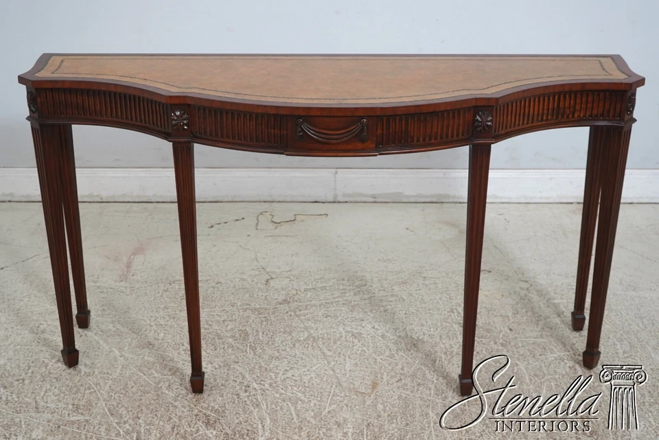 L68754:MAITLAND SMITH 皮革上衣桃花心木亚当风格控制台桌 — 第 2/4 张图片