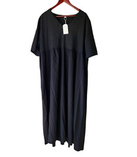 Deuyo Plus Size Black Midi Dress Lightweight Pockets XXL Cozy Comfy NWT
