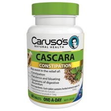 Caruso's Cascara 60 Tablets Constipation Flatulence Bloating Carusos