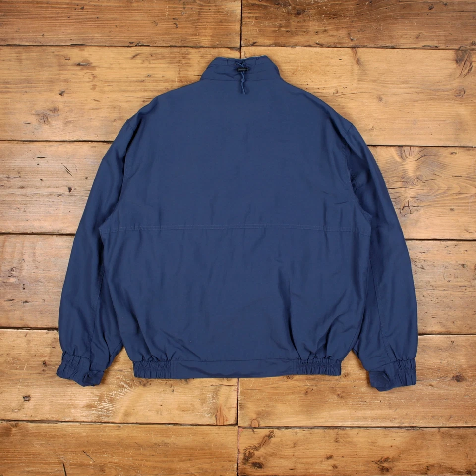 Vintage Basix of America Bomber Jacket L 90s Windbreaker Blue - Imagem 2 de 4