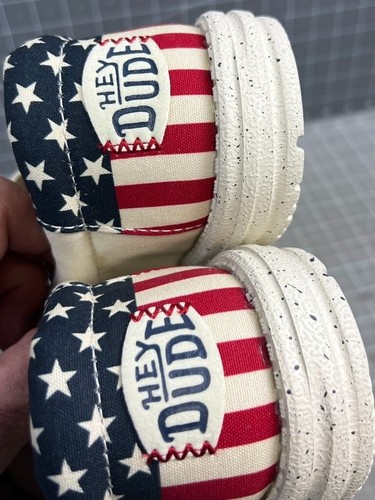 Hey Dude Wally Americana Men's 7 US 40 EU Bone Slip On NEW~~~ - Picture 8 of 10