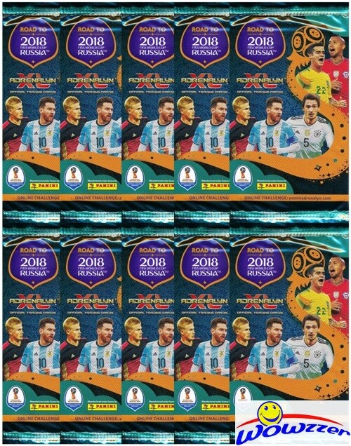 (10) 2018 Panini Adrenalyn XL Road to FIFA World Cup Russia Factory Sealed Packs