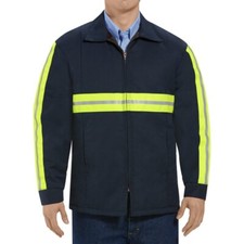 RED KAP MEN'S ENHANCED VISIBILITY PERMA-LINED PANEL JACKET-SIZE SMALL