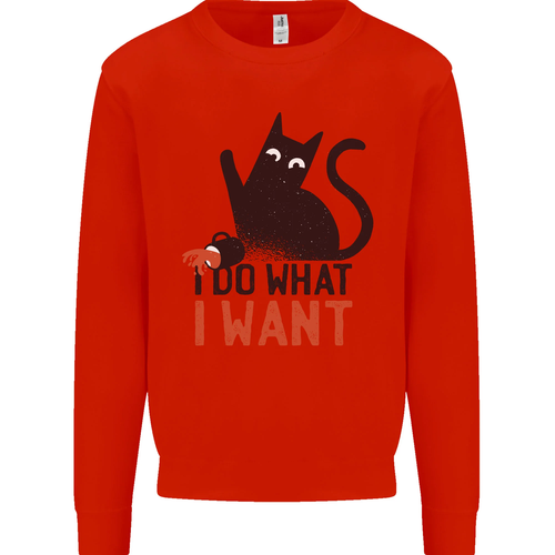 I Do What I Want Funny Cat Kids Sweatshirt Jumper - Picture 19 of 72