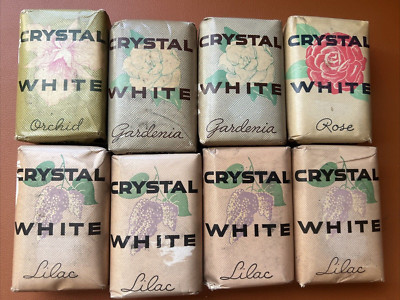 8 VINTAGE Colgate Palmolive Bar Soap Crystal White Lilac-Rose Gardenia-OrchidNEW
