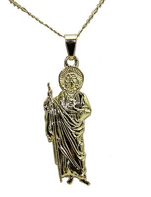 San Judas Tadeo 18k Gold Plated Pendant and 22 inch Chain - St Jude  Thaddeus | eBay
