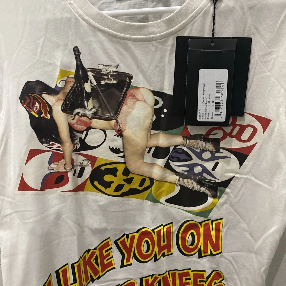 Camiseta Philip Plein “on Your Knees” Fw16 Hm340993 Talla Mediana Calce Ajustado Foto 2 de 4