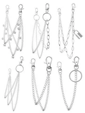 6 Pieces Pants Chain Belly Chains for Women Wallet Chain Butterfly Style 1