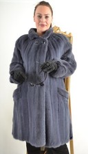 US5209 REAL MINK FUR COAT MODERN RANCH BLUE MINK JACKET SIZE XL - NERZMANTEL US5209 REAL MINK FUR COAT MODERN RANCH BLUE MINK JACKET SIZE XL - NERZMANTEL