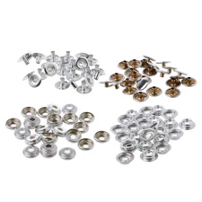100 Pcs Stainless Steel Fastener Snap Press Stud Cap Button Marine Canvas