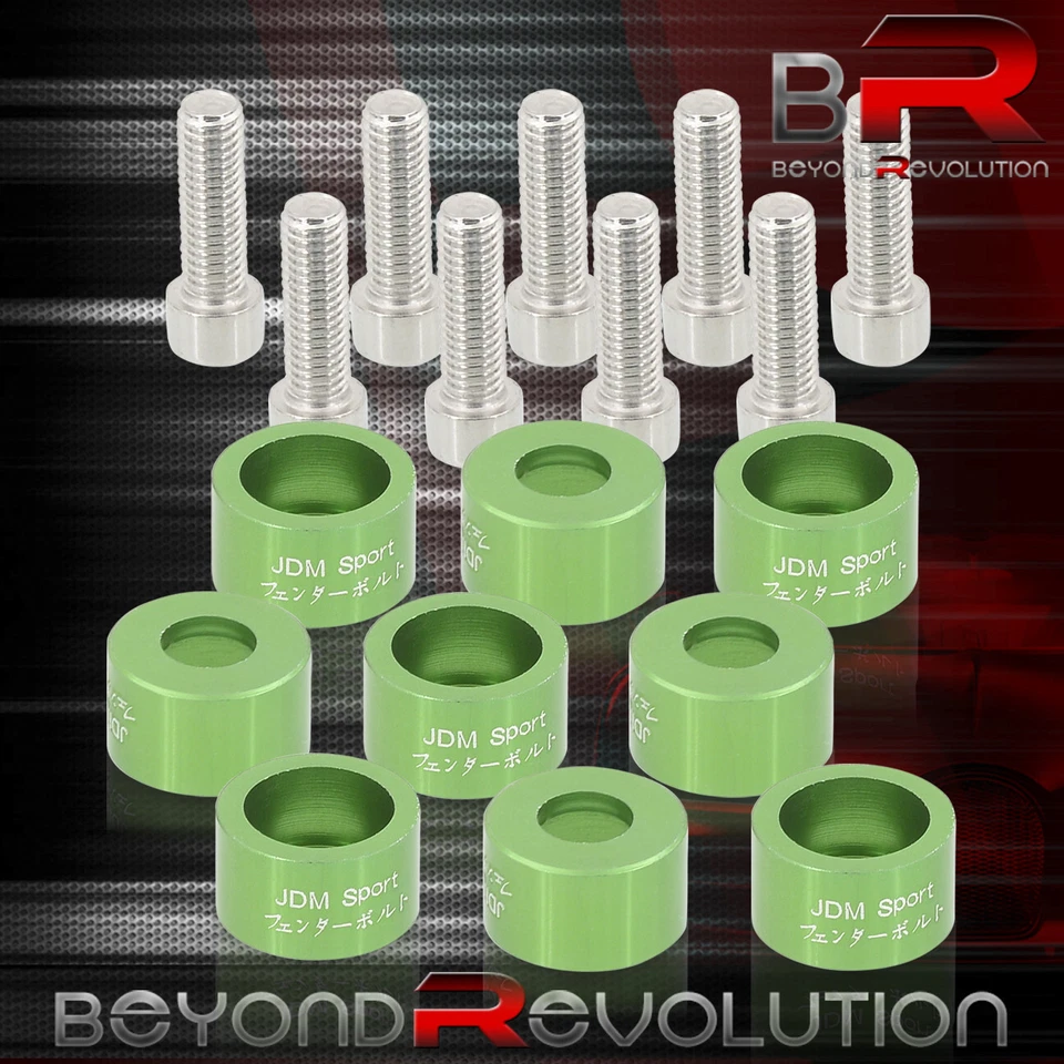 Зеленый комплект болтов и шайб для коллектора двигателя 8 мм для Acura Honda JDM - Изображение 3 из 3