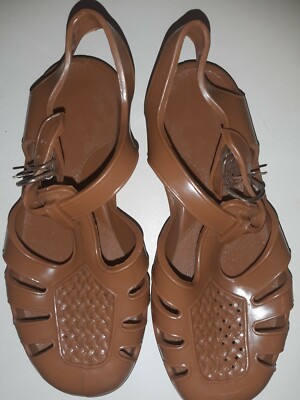 Υ2Κ True Vintage 70s Brown Boys Summer Shoe Sandal Sea jelly number  UK