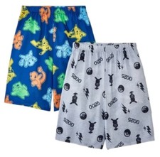 Pokemon Youth Boys' 2pc Blue  Gray Lounge Sleepwear Pajama Shorts Set: S 6-7 