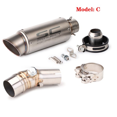 Exhaust Muffler Tips Mid Link Pipe System Motorcycle For Kawasaki ER6F ER6N Z650 - Picture 4 of 7