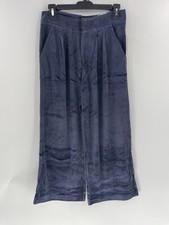 Juicy Couture Velour Cropped Wide Leg Pants Blue S NWT Y2K Lounge