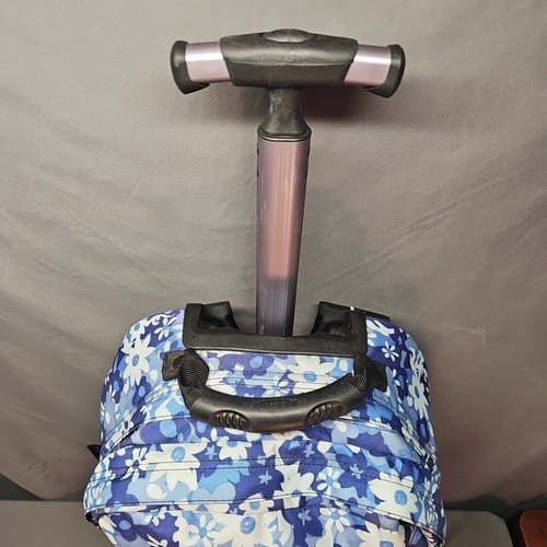 LL Bean Deluxe Rolling Backpack 19" Carry-on Blue School Travel Wheeled Pull Bag - Picture 14 of 15
