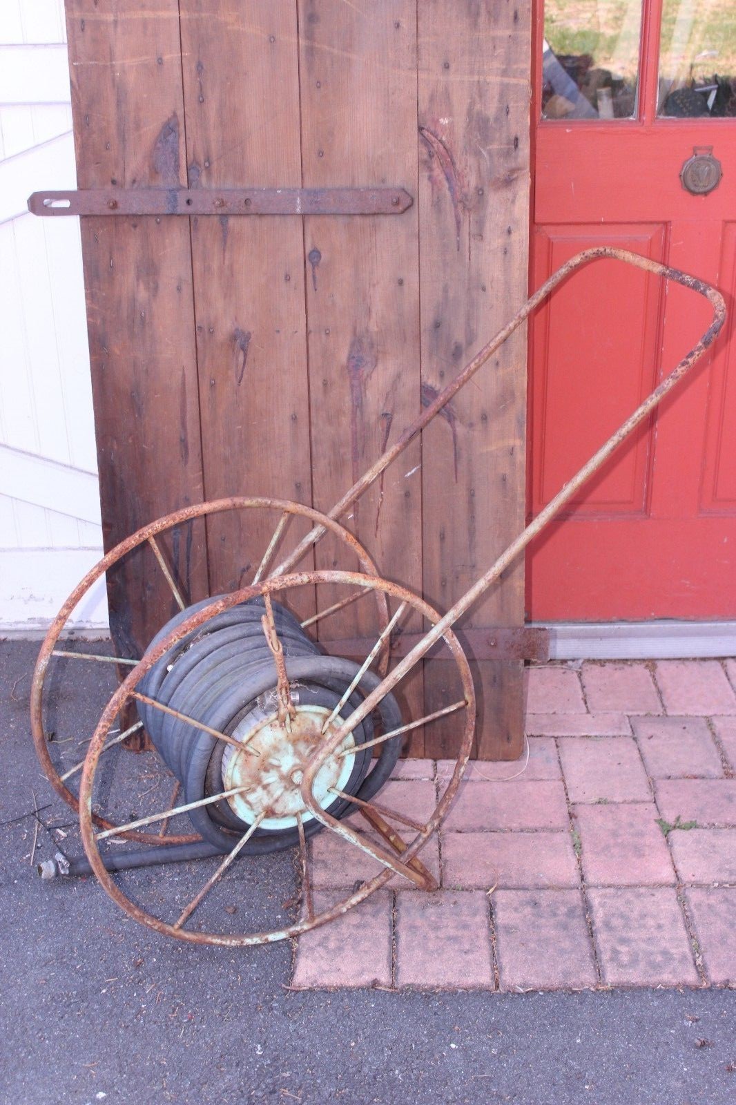 Vintage Metal Garden Hose Reel Fasci Garden