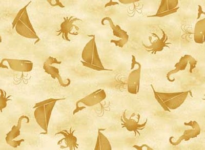 Fat Quarter Forever By The Seaside Beige Baumwolle Steppstoff - Roter Hahn