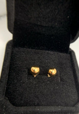 14k Deep-Yellow Gold Ball 6mm  Stud Earrings, Signed, FREEgiftbox 4valu
