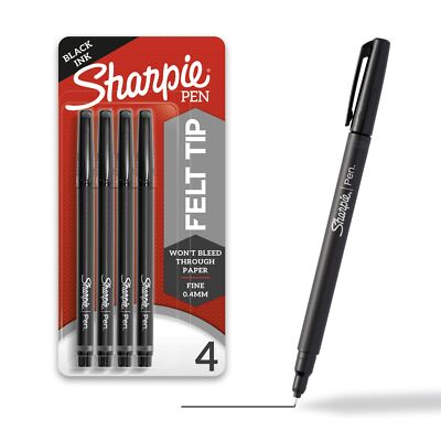 Sharpie Felt Tip Pens, Fine Point (0.4Mm) Felt Tip Markers, Journaling Pens, ...