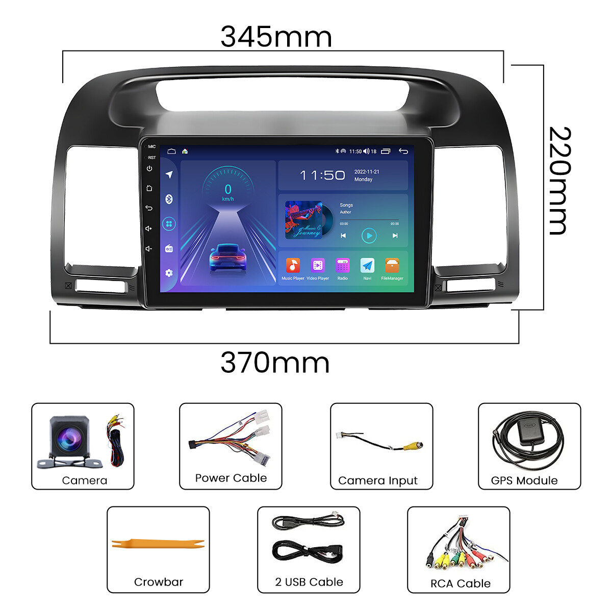 For Toyota Camry 2002-2006 Android 12 Apple Carplay Car Radio Stereo GPS Nav JBL
