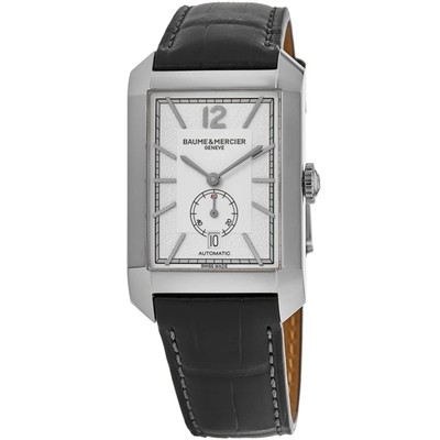 New Baume & Mercier Hampton Automatic Silver Dial Leather Men's Watch 10528