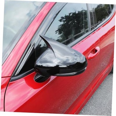 2PCS Cow Horn Exterior Mirror Covers Side Rear View Mirror Covers Trim D