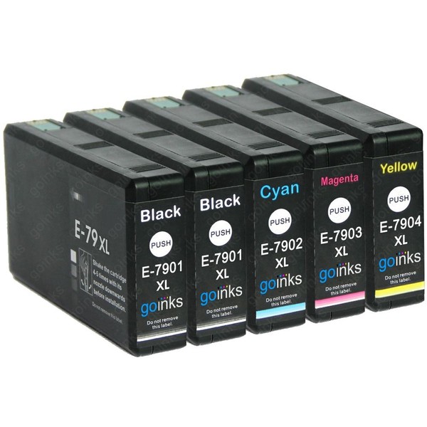 5 Tintenpatronen (Set+Bk) Ersetzen Epson T7905 (79XL) Non-Oem / Kompatibel-image