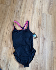 NIKE womens swimsuit one piece-MSRP 88-size Med-NWT-racer back-sport pool-swim