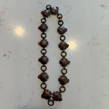 Vtg Stamped Thunderbird Link Concho Necklace . Southwestern Handmade Copper