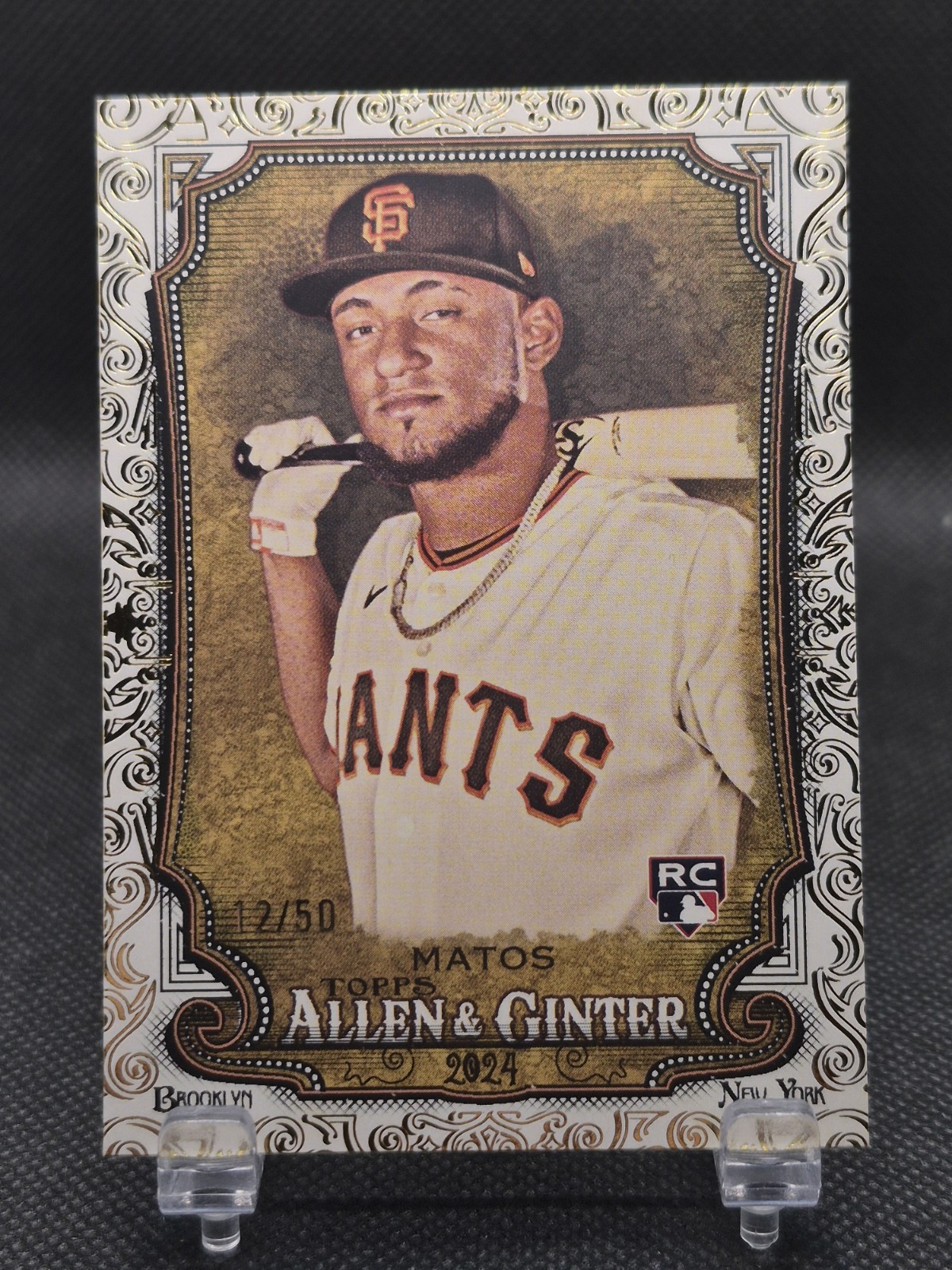 2024 Topps Allen & Ginter Gold Foil Filagree 12/50 Luis Matos #59