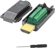 daier 2 Pack Metal HDMI Solderless Adapter, Repair Adapter Signals Black