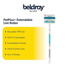 Beldray Lint Roller TPR Gel Long Telescopic Handle Pet Hair Remover Blue/White